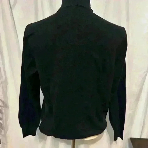 John Ashford Knit 1/4 Zip Sweater Sz  Large Black Gray Stripe Men's Pullover. - Picture 5 of 7